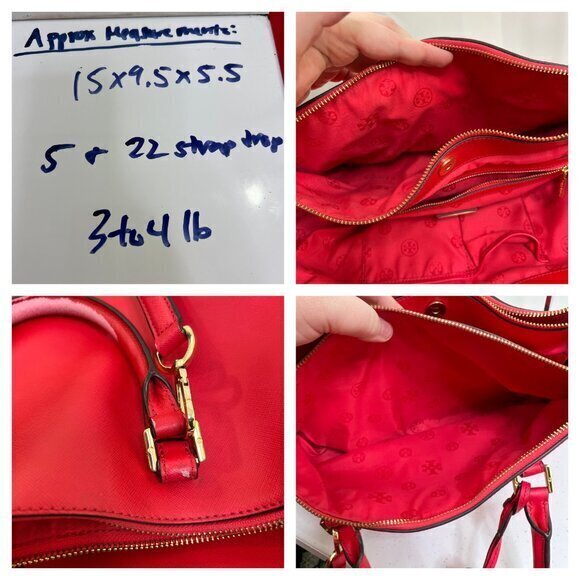 Tory Burch Robinson East West Tote Red Big Satchel Shoulder Bag Purse $448 - Picture 7 of 7